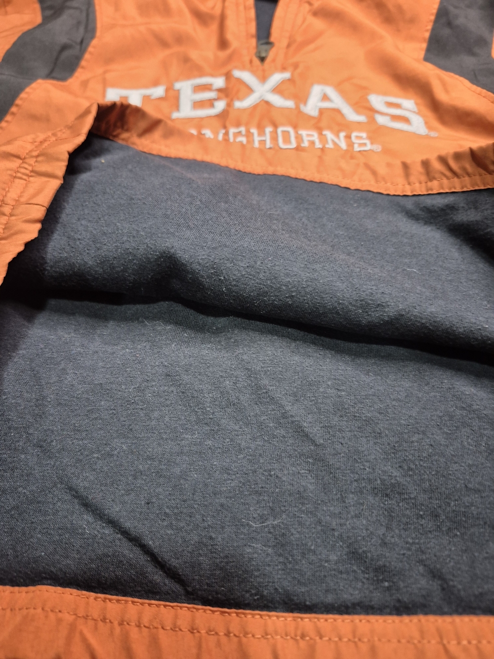 NCAA Texas Longhorns Orange Pullover Jacket with Black Accents - Picture 5 of 6